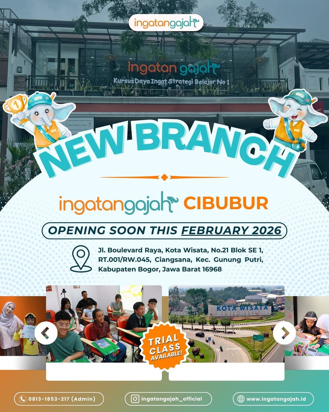 Grand Opening IngatanGajah hub Cibubur! 🎉Kami dengan bangga mengumumkan bahwa IngatanGajah resm